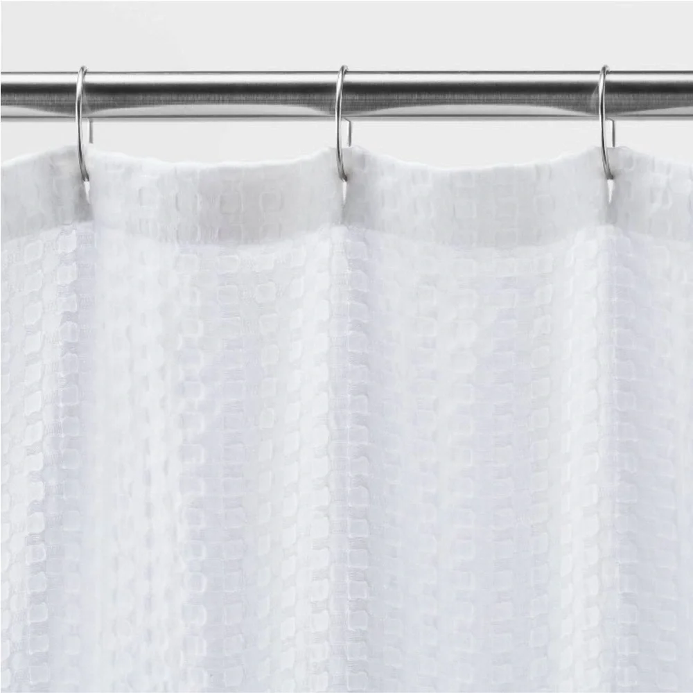 CASALUNA NWT waffle shower curtain -white